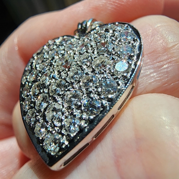 Stunning Vintage 14k White Gold 1.85ctw Diamond Heart Pendant + 16in Rope Chain - Picture 12 of 12